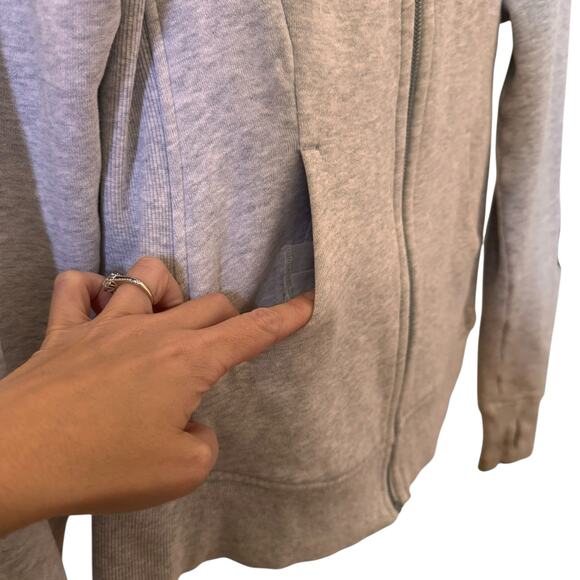 Lululemon Scuba Hoodie Cotton Full Zip Fleece in "Heathered Vapor" Gray Size 6 - Picture 8 of 14